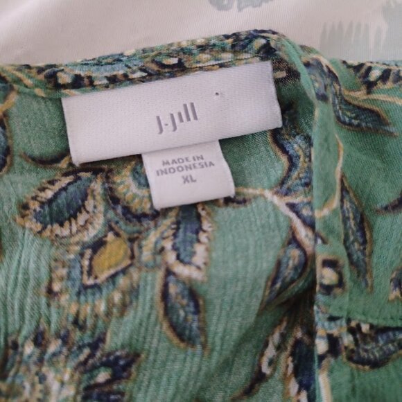 J. Jill Rayon Paisley Wide Sleeve Women's Blouse xL - Picture 2 of 6